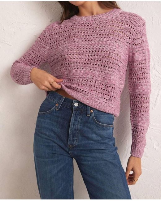 Z Supply Pink Montalvo Crewneck Sweater