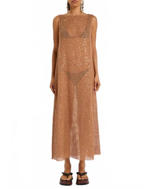 bec and bridge brown dresses Leire Modal Plunge Backless Maxi Dress in Chocolate Brown main image 0