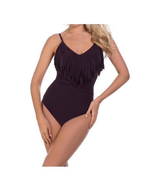Magicsuitr Blue Blaire Underwire Fringe One Piece Swimsuit