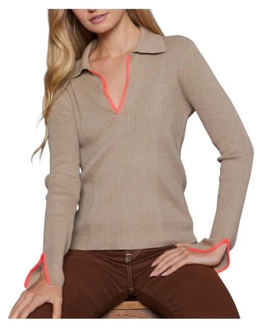 Lisa Todd Brown Collar Code Sweater