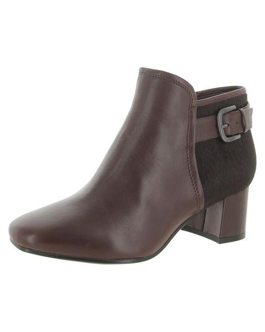 Naturalizer Brown Nailah Leather Almond Toe Booties
