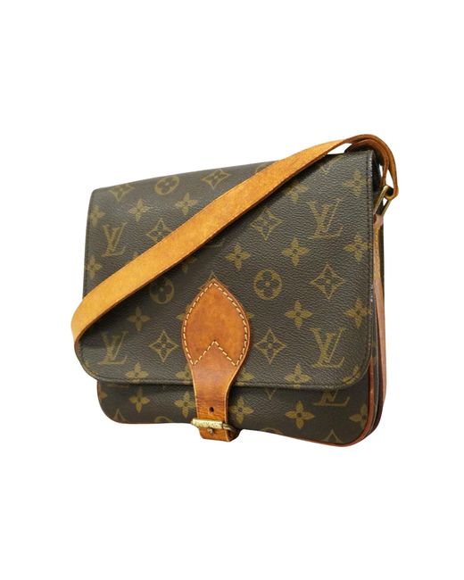 Louis Vuitton Brown Cartouchiere Canvas Shoulder Bag (pre-owned)