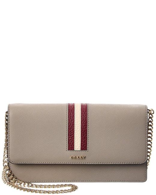 Bally Gray Sadelle Leather Shoulder Bag