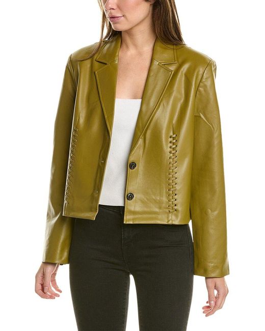 French Connection Green Crolenda Cropped Blazer