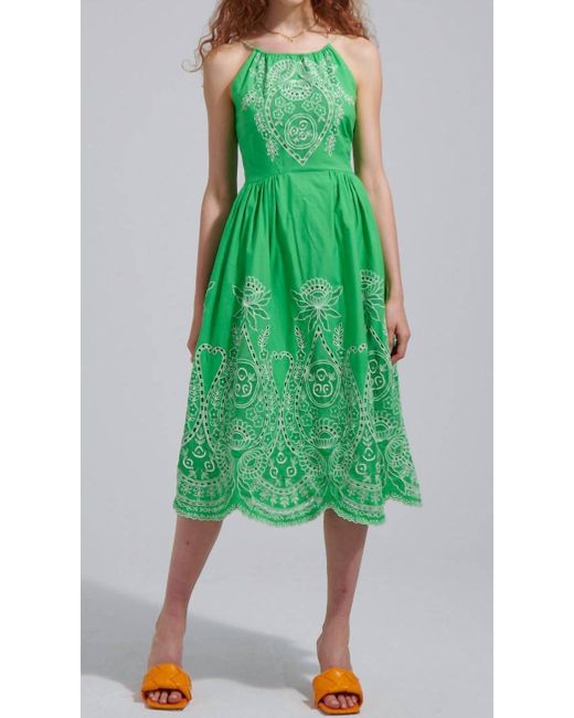Love The Label Green Juliette Embroidered Dress