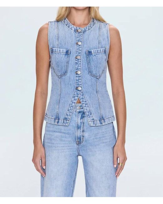 Pistola Blue Gia Fitted Collarless Vest