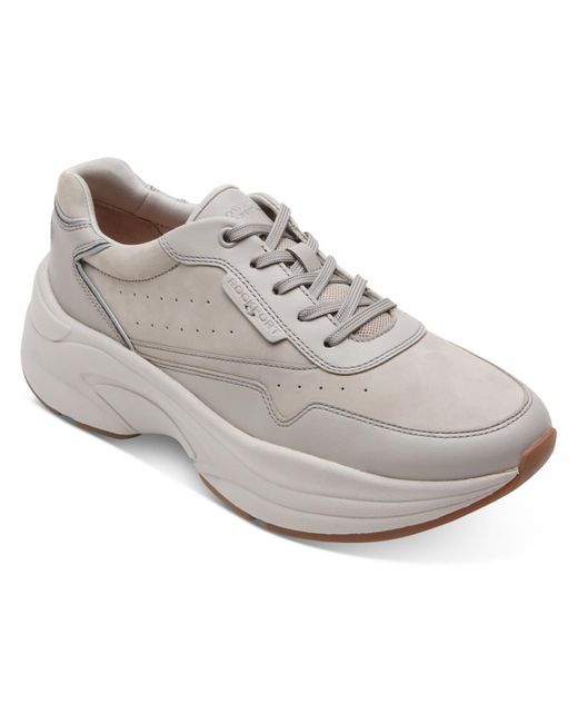 Rockport White Prowalker Premium Leather Chunky Casual And Fashion Sneakers