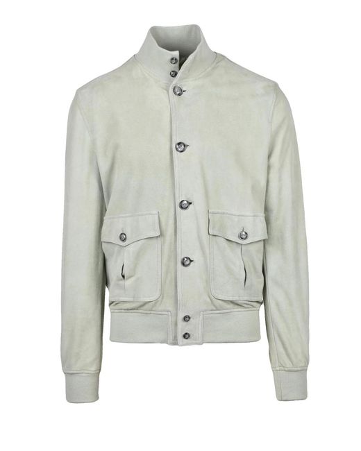 Volfagli Gray Rinaldo Leather Jacket for men