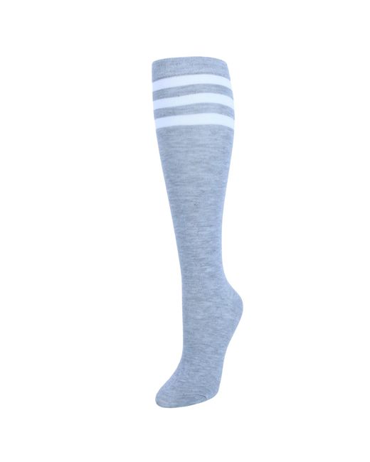 CTM Blue Julietta Fashion Knee-High Striped Socks (1 Pair)