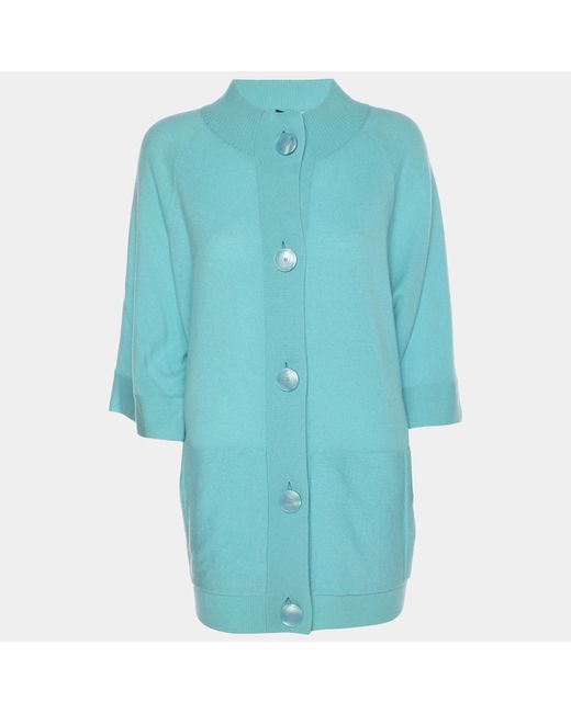 Basler Blue Knit Buttoned Sweater