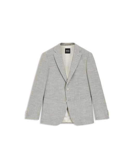 Boss Gray Patterned Regular-Fit Jacket for men