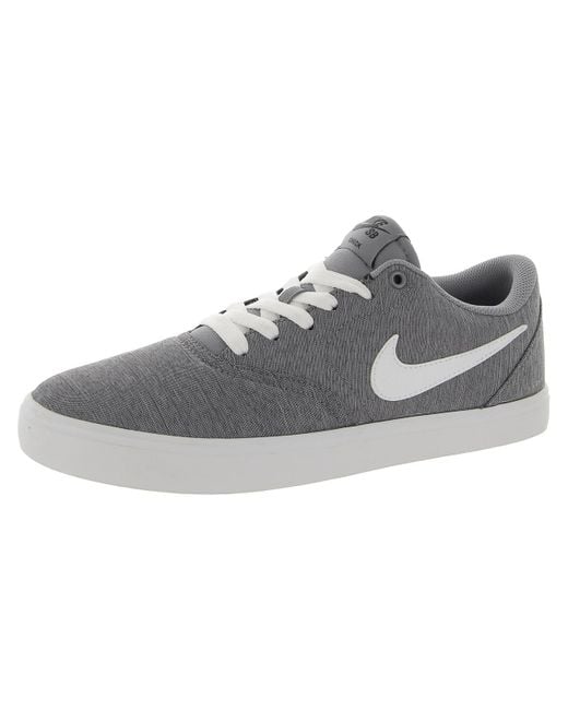 Nike Check Solar Cnvs Prm Canvas Printed Skate Shoes in Gray for