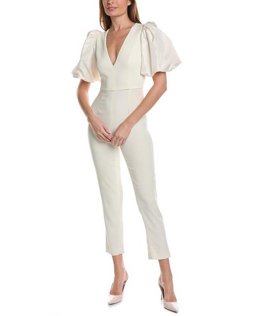 Toccin White Puff Sleeve Jumpsuit