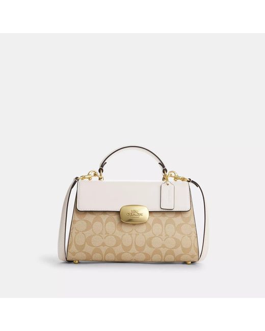 COACH Eliza Top Handle In Signature Canvas in Natural Lyst