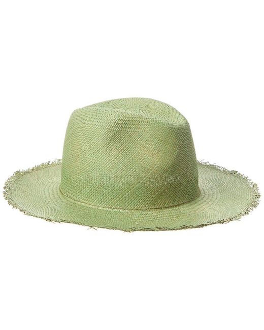 Hat Attack Green Fringed Panama Continental Hat