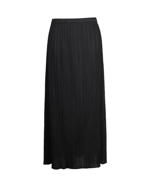 Pleats Please Issey Miyake Black Pleated Maxi Skirt