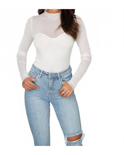 falcon park Blue Julian Mesh Mixed Top