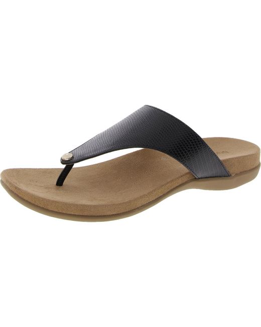 Style & Co. Brown Riioo Faux Leather Slip On Flip-Flops