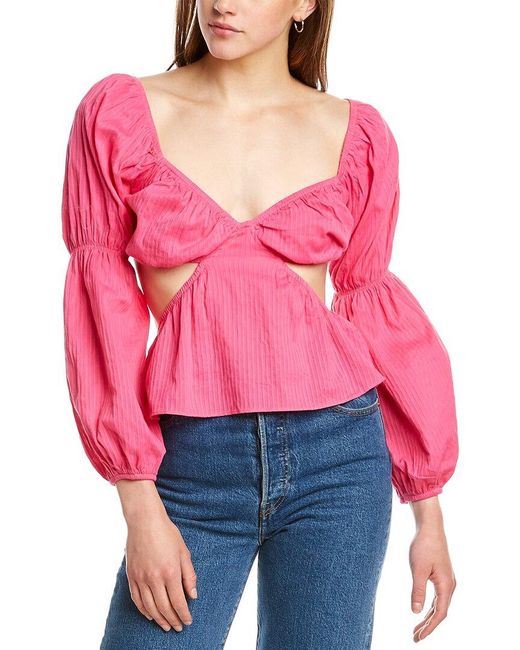 DNT Red Cutout Top