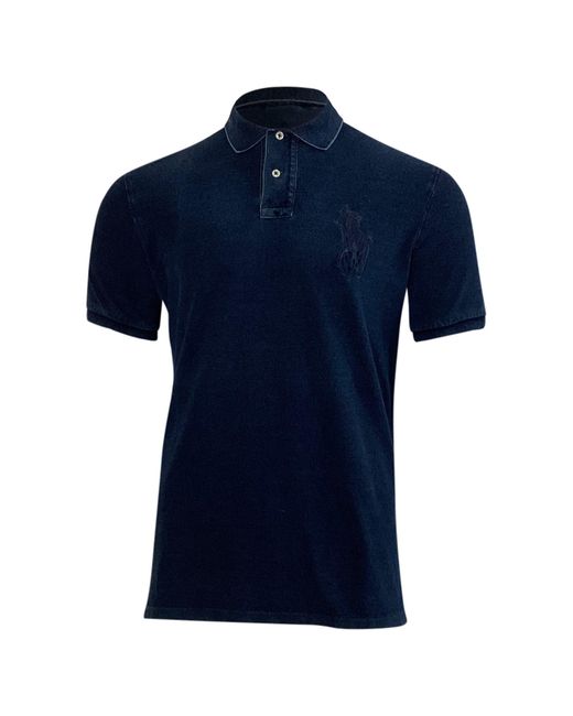 Polo Ralph Lauren Blue Big Pony Custom Slim Fit Mesh Polo Shirt for men