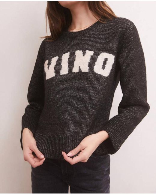 Z Supply Serene Vino Sweater In Heather Black