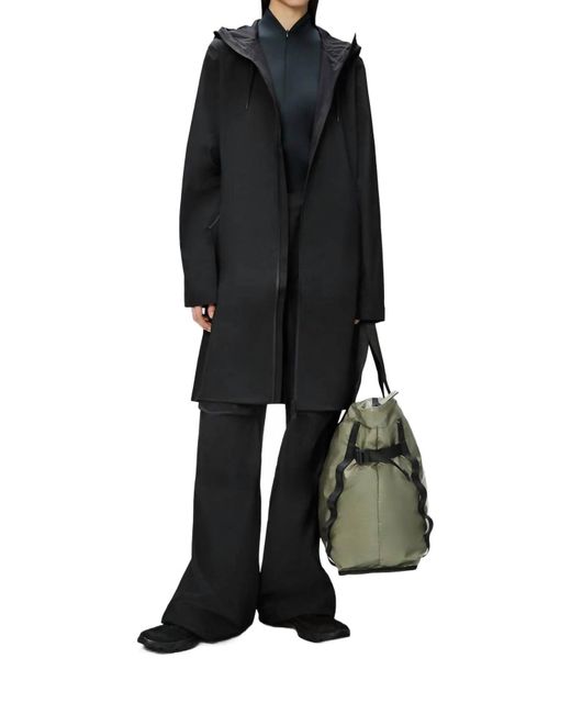 Rains Black Suva Hardshell Long W Rain Jacket