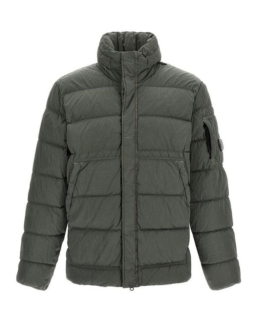 C P Company Gray Removable Hood Down Jacket for men