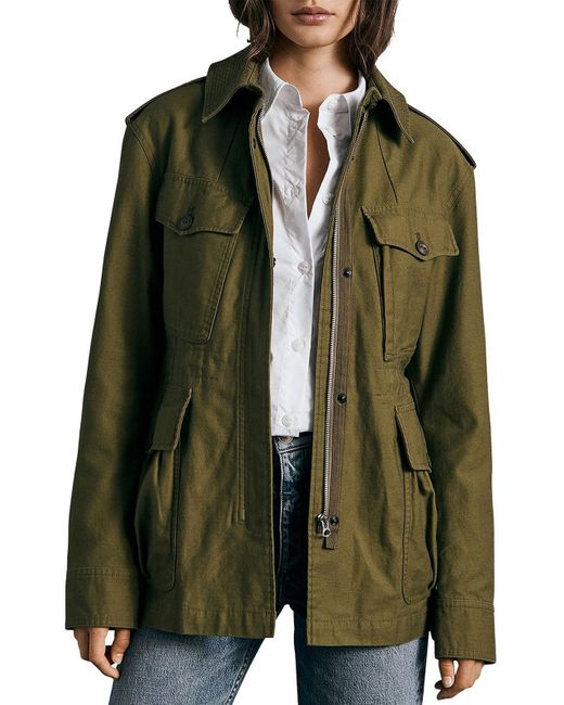 Rag & Bone Green Collared Military Utility Jacket