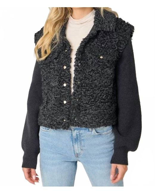 Mystree Black Mixed Media Jacket