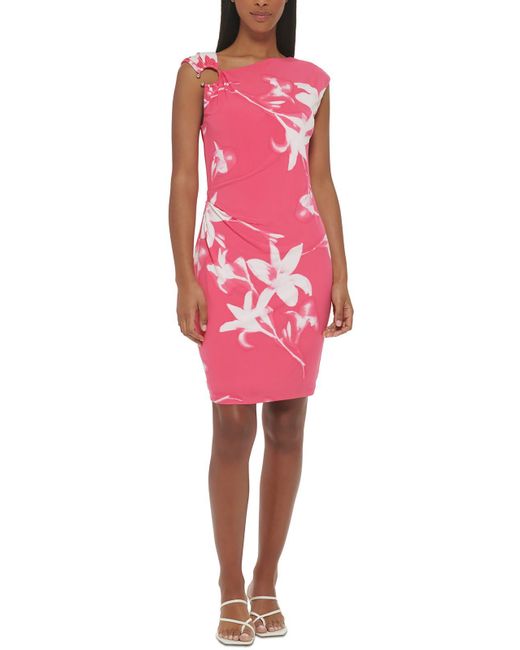 Calvin Klein Pink Knee Length Embellished Mini Dress