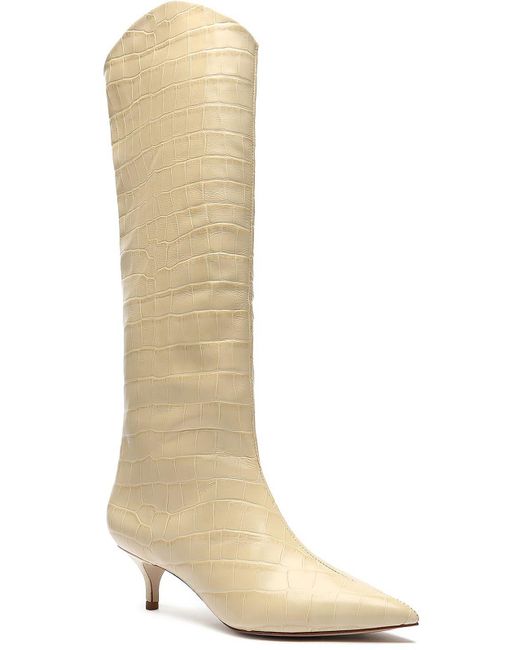 SCHUTZ SHOES White Maryana Leather Tall Knee-high Boots