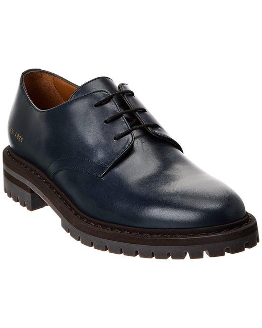 Common Projects Officer s Leather Derby in Black for Men Lyst