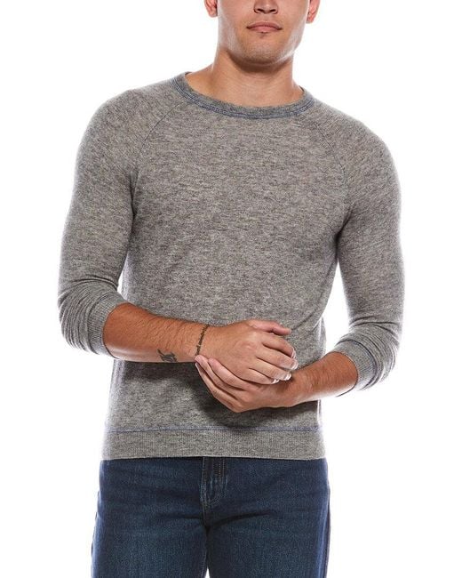 Autumn Cashmere Gray Silk & Cashmere-Blend Crewneck Sweater for men