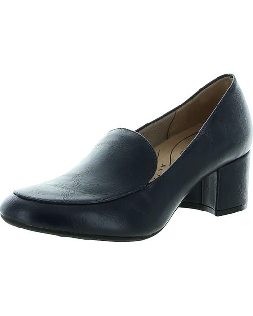 LifeStride Blue Trixie Padded Insole Active Arch Loafer Heels