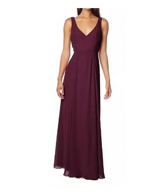 Bill Levkoff Purple Chiffon Sleeveless Bridesmaid Gown