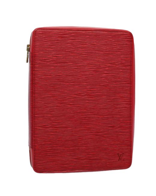 Louis Vuitton Red Agenda Cover Leather Wallet (pre-owned)