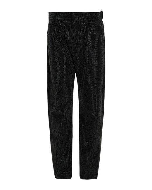 Ferragamo Black Crystal-Embellished Pants for men
