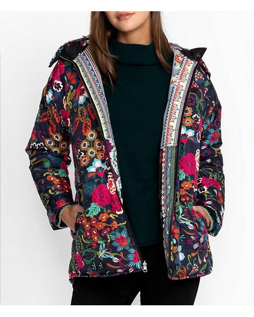 Johnny Was Multicolor Mauri Puffer Reversible Jacket
