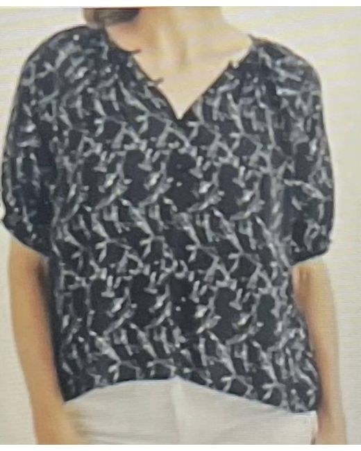 Fun 2 Fun Gray Floral Raglan Blouse