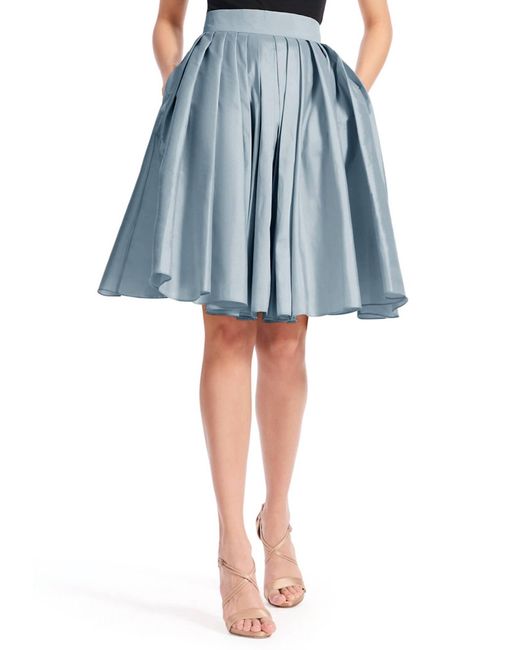 EMILY SHALANT Blue Taffeta Party Skirt