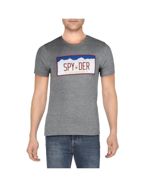 Spyder Gray Logo Crewneck Graphic T-Shirt for men