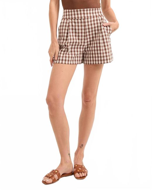 Veronica Beard White Haina Gingham Seersucker Short