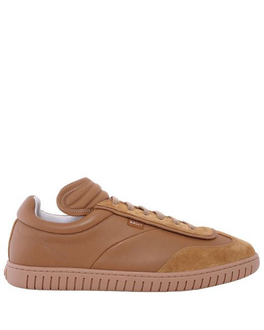 Bally Brown Parrel Suede Low-Top Sneakers, Brand Size 45 Us Size 12 for men