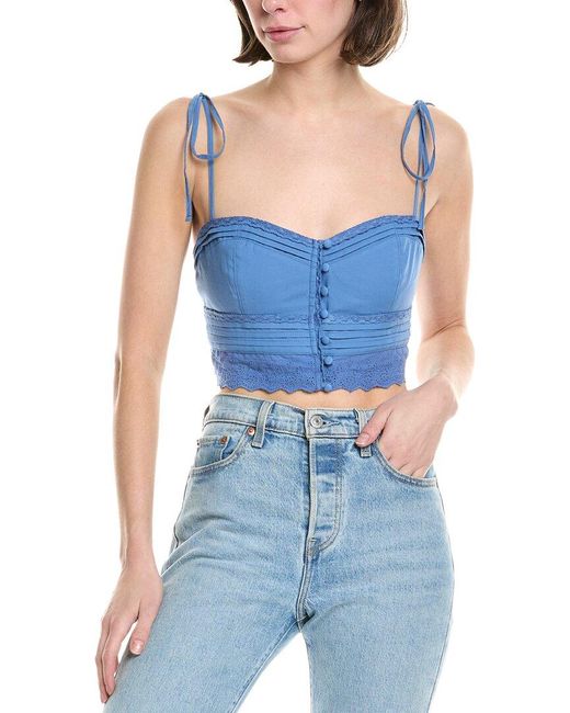 Agua Bendita Blue Tile Ariel Crop Top