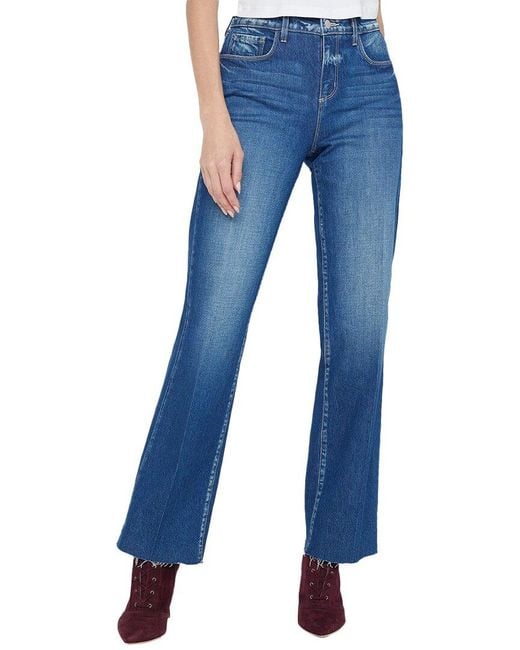 L'Agence Women's Blue Tiana Ladera Wide Leg Jean