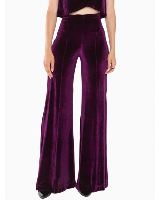 Ripley Rader Purple Velvet Wide Leg Pant