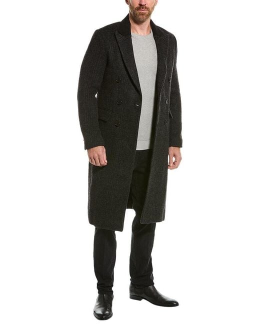 AllSaints Black Allsaints Tribeca Wool & Alpaca-blend Coat for men