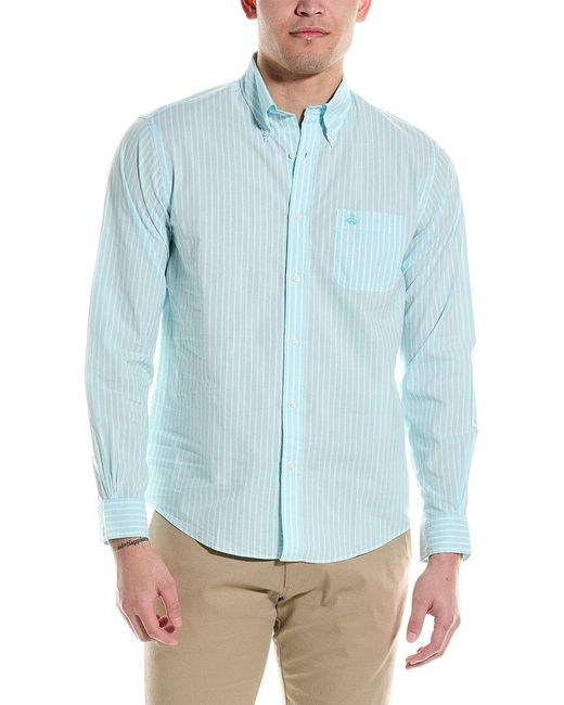 Brooks Brothers Blue Ground Stripe Woven Shirt for men