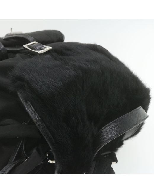 Prada Black Synthetic Backpack Bag (pre-owned)