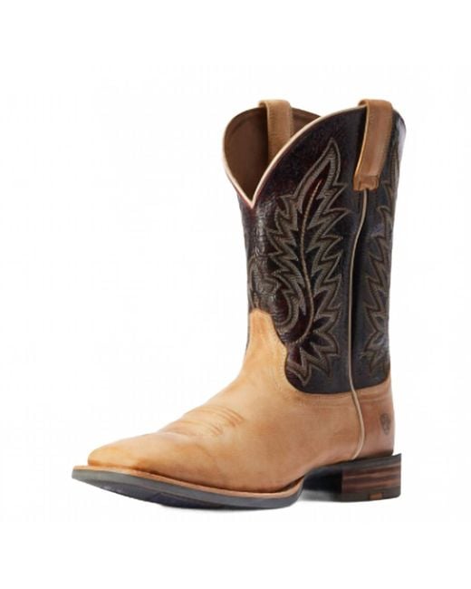 Ariat Brown Ridin High Western Wide Square Toe Boot for men